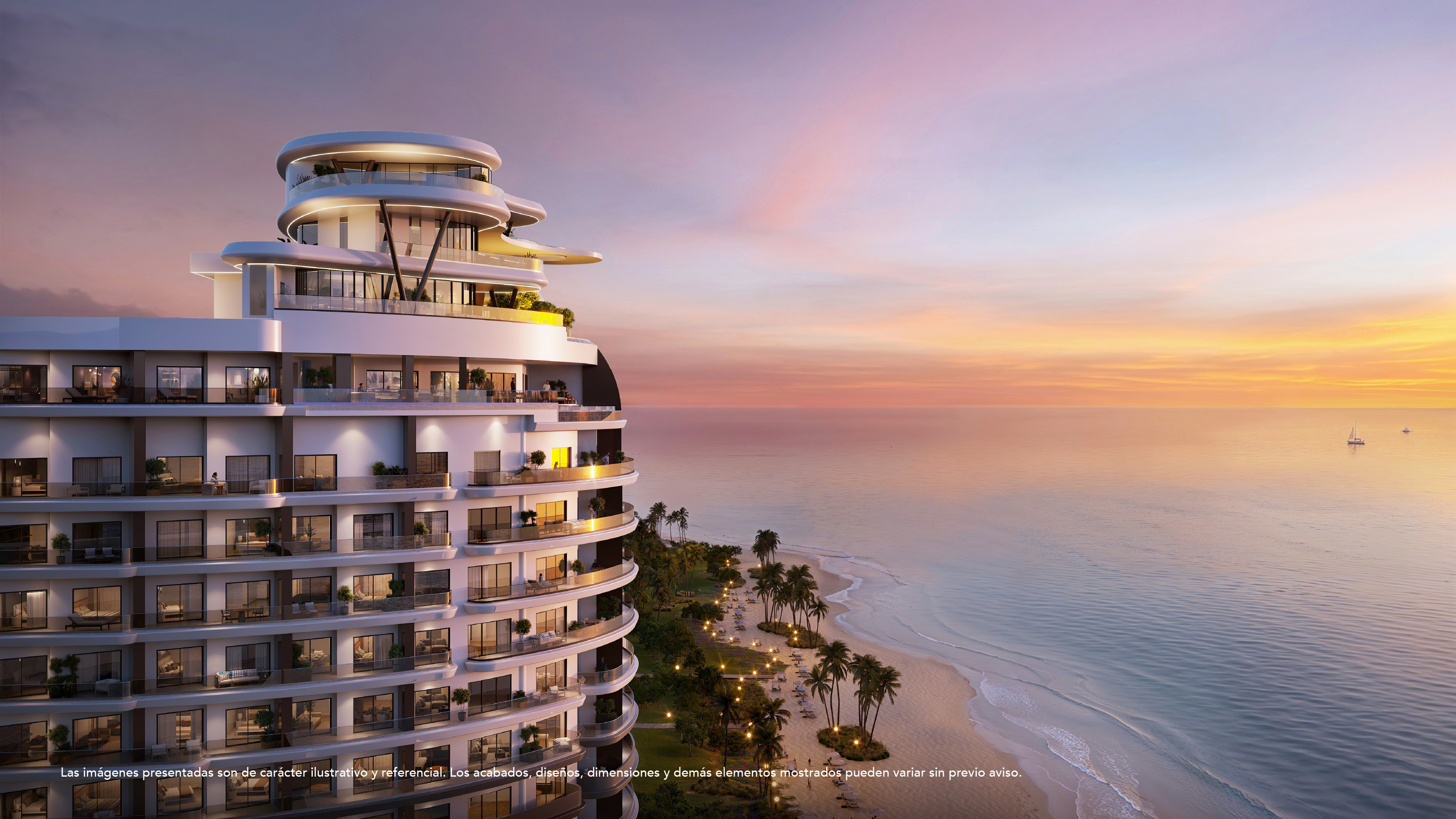 Vista lifestyle al atardecer de Aquamarine